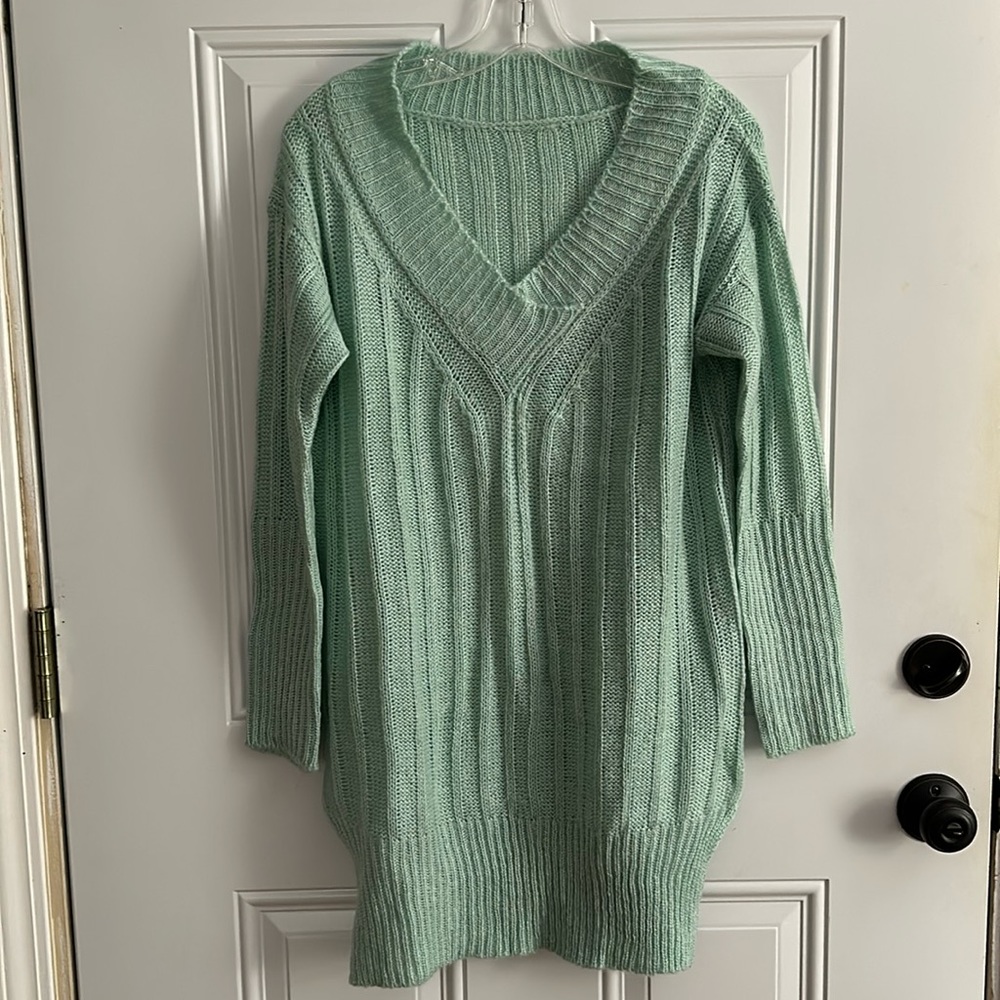 Long Seafoam Green Sweater